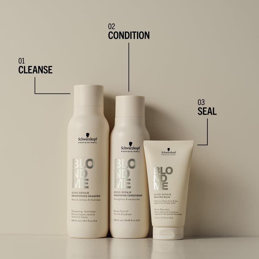 Schwarzkopf Professional BLONDME Bond Repair Brightening Shampoo Hair Shampoo Removing Environmental Pollutants Almond Oil White Tea Hydrating Strengthening And Deeply Nourishing 300 ml - 5