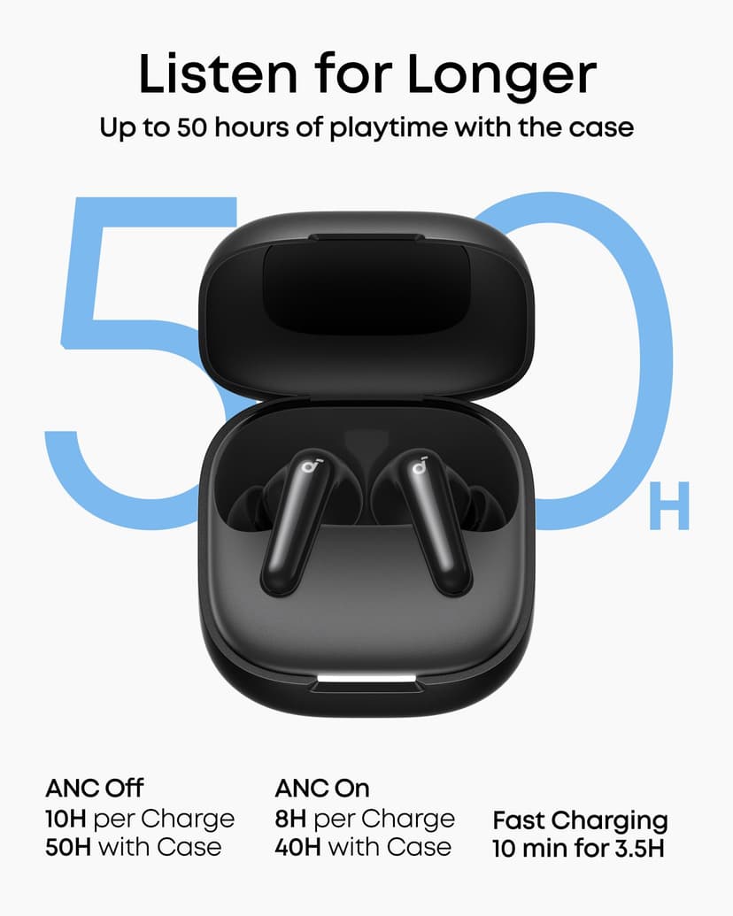 soundcore P31i by Anker, Real-Time Adaptive Noise Cancelling, Hi-Res Sound, Wireless Bluetooth Earbuds, Translation Earbuds, 50H Playtime, Wireless Earbuds, Bluetooth Earbuds, Bluetooth Headphones - 6