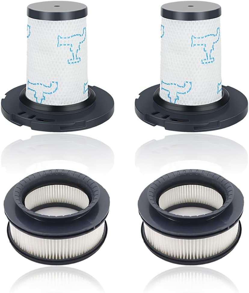 LHYNEE Filtre Staubsauger réutilisable compatible avec Rowenta X-Force Flex 11.60 12.60 14.60 15.60, pièces de rechange, 2 filtres pré-moteur + 2 filtres post-moteur, remplace ZR009007, ZR009008. - 1