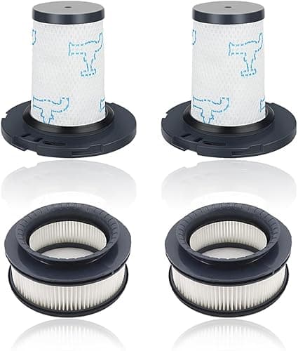 LHYNEE Filtre Staubsauger réutilisable compatible avec Rowenta X-Force Flex 11.60 12.60 14.60 15.60, pièces de rechange, 2 filtres pré-moteur + 2 filtres post-moteur, remplace ZR009007, ZR009008.