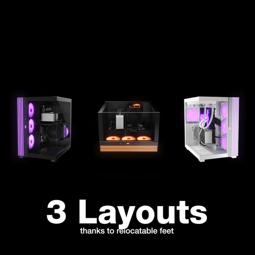 be quiet! Light Base 900 DX Black PC Case, Stunning Panoramic View, Show Case, Dual Chamber Design, Solid ARGB LED Strip, Inverted and Horizontal Usable, E-ATX Motherboard Compatible - 9