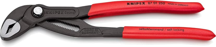 KNIPEX Cobra High-Tech Water Pump Pliers Self-Service Card with Non-Slip Plastic Coating 250 mm, 87 01 250 SB - 1