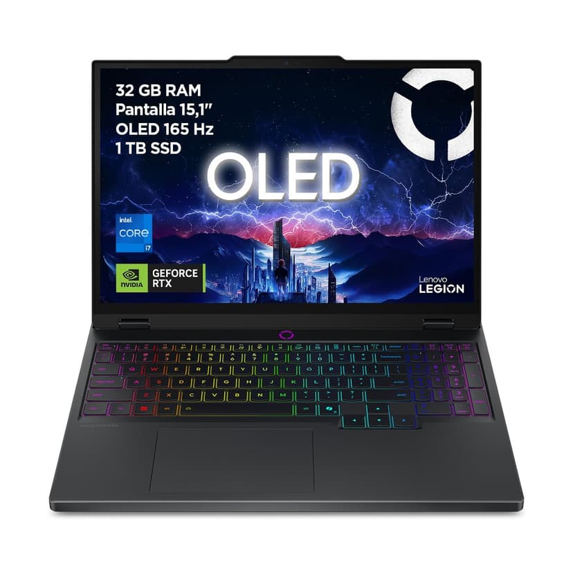 Lenovo Legion 5 Gen 10 Ordinateur Portable Gaming IA 15.1" WQXGA OLED (Intel Core i7-13650HX, NVIDIA GeForce RTX 5070, RAM 32 Go, SSD 1 to, Wi-FI 7, sans système d'exploitation), Clavier RVB Espagnol - 1