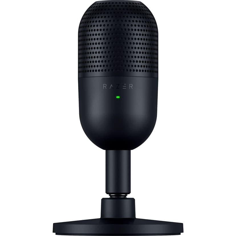 Razer Seiren V3 Mini - Micrófono USB ultracompacto (micrófono de condensador de 14mm, patrón de captación supercardioide, sensor Tap-to-Mute con indicador LED, amortiguador incorporado) Nero - 1