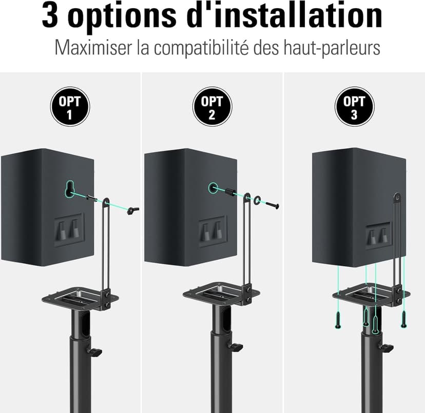 Mounting Dream Speaker Stands Height-Adjustable for Satellites up to 5 kg, Set of 2 Floor Stands - 5