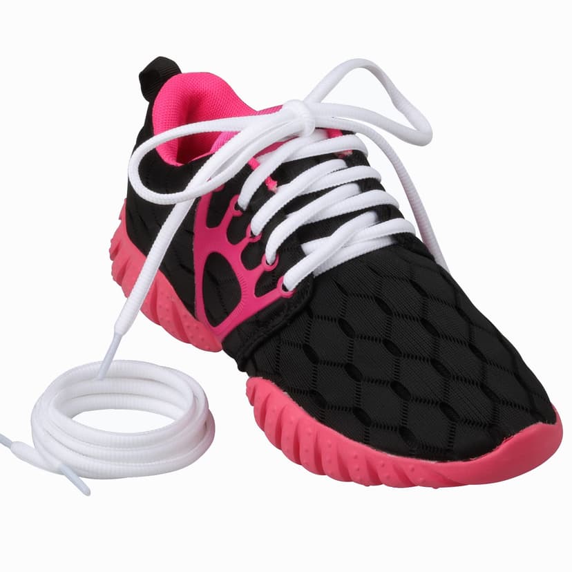 Puzeam Lacets Ovales de Sport [ 2 Paires ] lacets de Chaussures Demi Ronds les Course de Baskets de Running - Largeur 6 mm,16 couleurs au Choix Blanc 120 - 3