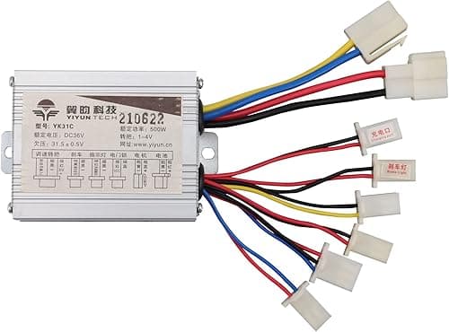 WOOSTAR Motorcycle Speed Controller 36V 500W Replacement for Electrical Scooter E Bike Bicycle Tricycle Brush