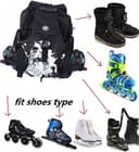 ZBH1985 Sac à Dos à roulettes à Compartiments Multiples - Rangement extérieur pour Patins à roulettes en Ligne, Quad, artistiques et Chaussures de Patinage sur Glace - 3