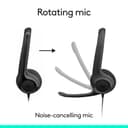 Logitech H390 kabelgebundenes Headset für PC/Notebook, Stereo-Kopfhörer mit Mikrofon mit Geräuschunterdrückung, Stereo, Bedienelemente am Kabel, Works with Chromebook – SCHWARZ - 3