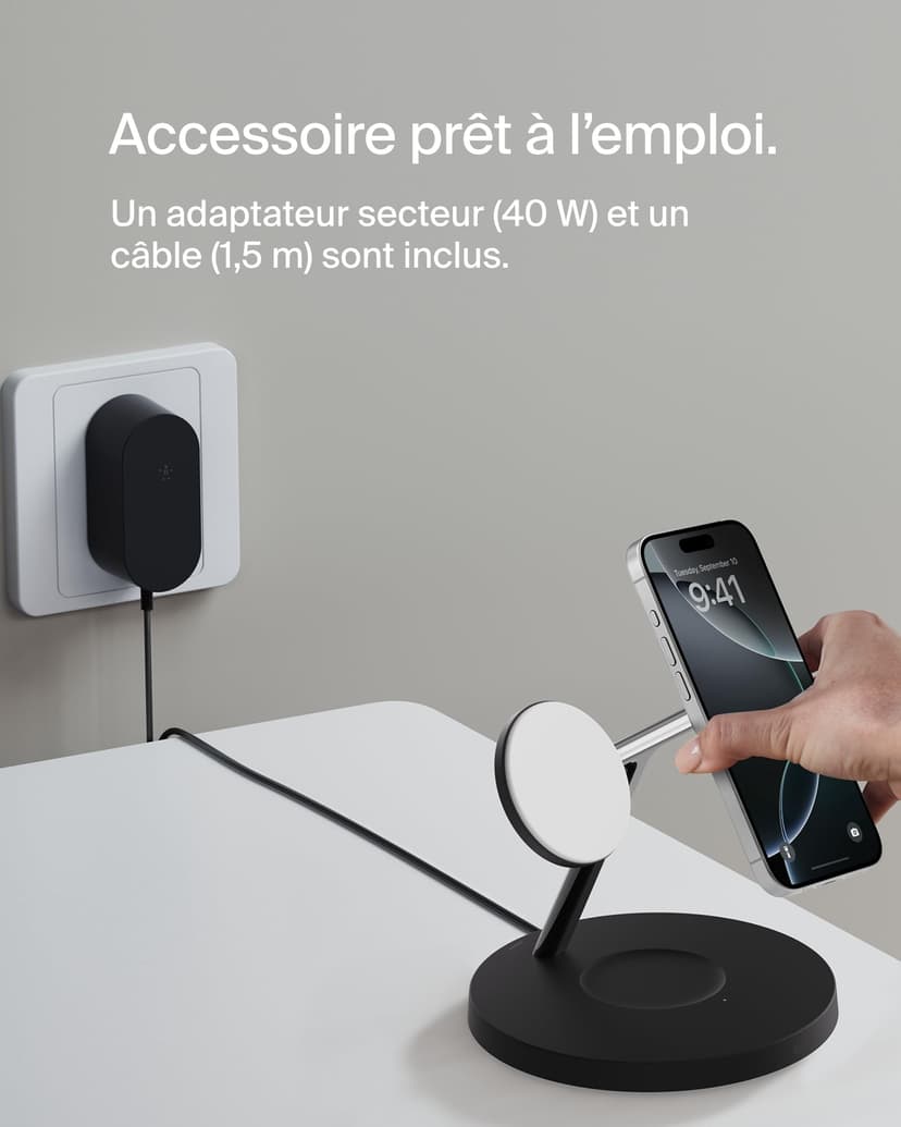 Belkin MagSafe 3 in 1 Wireless Charger, MagSafe Charging Station 15W Fast Charging for iPhone and AppleWatch, Charging AirPods Charging Station for iPhone 16, 15, 14, 13, Apple Watch, AirPods - 7