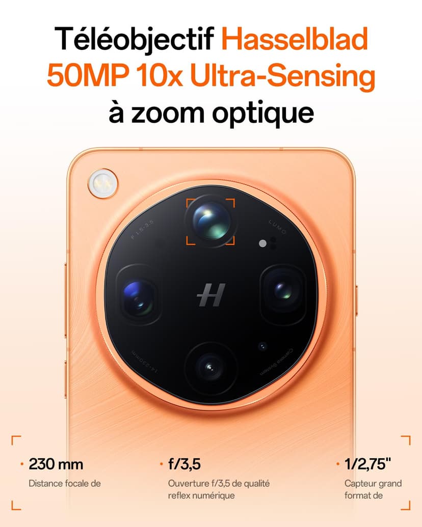 OPPO Find X9 Ultra 5G Unlocked Smartphone, Dual 200MP Hasselblad Cameras, 10x Ultra-Sensing Optical-Zoom, 8K Video, 7050mAh, 144Hz 2K Display, Snapdragon 8 Elite Gen 5, Canyon Orange(with Enco Clip2) - 2