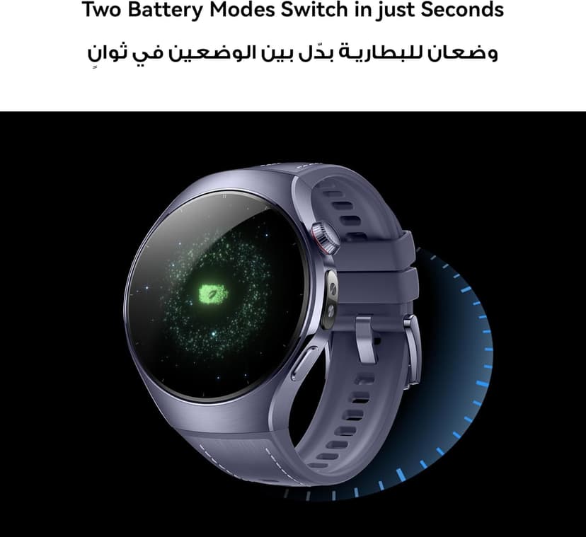 HUAWEI WATCH 5 46mm Smartwatche + Fluoroelastromer band Black, Multi-sensing X-TAP Technology, Fingertip Oxygen Saturation Measurement, For Android and iOS, Extended 6-Month Warranty, Black - 6