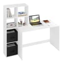 WOLTU Desk with Bookcase, Office Desk, Bookcase with 6 Open Compartments and 2 TNT Boxes, Computer Desk, Study, Bedroom, 140.5 x 50 x 134 cm, Wood, White, TS184ws - 8