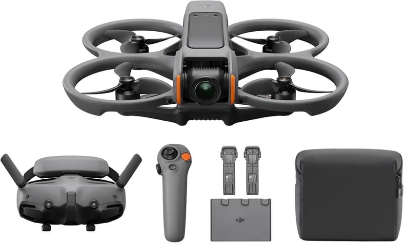 DJI Avata 2 Fly More Combo (3 Batteries), FPV Drone with Camera 4K, Immersive Experience, One-Push Acrobatics, Built-in Propeller Guard, 155° FOV, Camera Drone with Goggles 3 and RC Motion 3 - 1