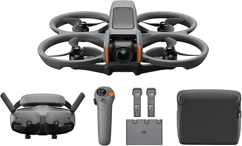 DJI Avata 2 Fly More Combo (3 Batteries), FPV Drone with Camera 4K, Immersive Experience, One-Push Acrobatics, Built-in Propeller Guard, 155° FOV, Camera Drone with Goggles 3 and RC Motion 3