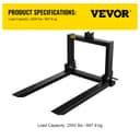 VEVOR Palette à Soulever 1T pour Charge de Chariot Elévateur de 1000kg de Fourches à Palettes pour Lever le Transpalette Fourches de Palette à Soulever Tout Acier Attelage 3 Point 2200LBS - 7