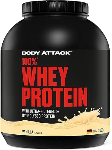 Body Attack 100% Whey Protein Vanilla, 2 kg - Made in Ger…