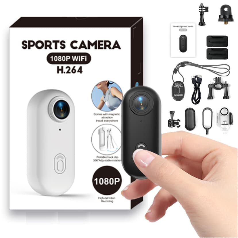 Winnes 4K POV Camera, WiFi Thumb Action Camera Portable H… - 1