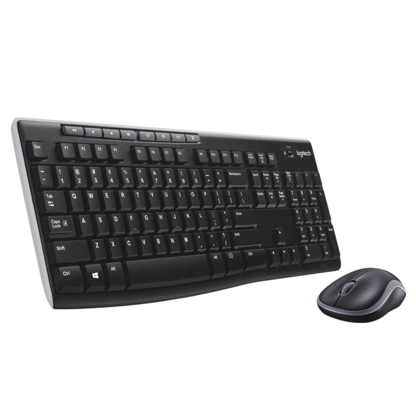 Logitech MK270 Wireless Keyboard and Mouse Combo for Windows, 2.4 GHz Wireless, Compact Mouse, 8 Multimedia and Shortcut Keys, 2-Year Battery Life, for PC, Laptop, QWERTY UK English Layout - Black - 1