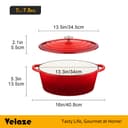 Velaze Enameled Cast Iron Casserole Dish with Lid, 250 ML Non-stick Round Enamel Cast Iron Dutch Oven, Mini Enamel Dutch Ovens Pot for All Heat Source - Classic Red - 2