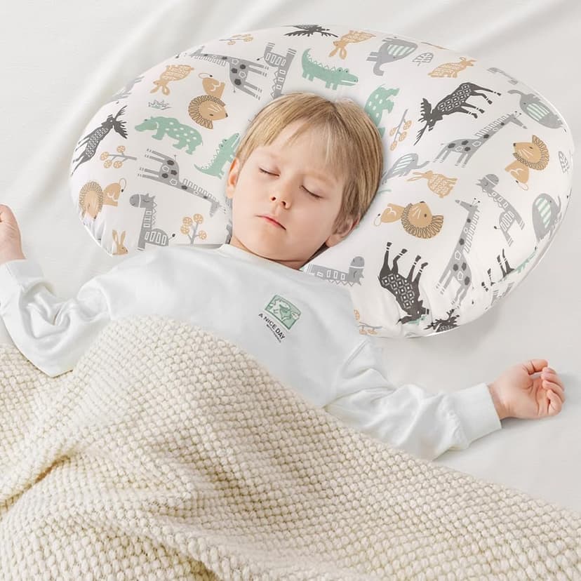 KBIBCK Nursing Pillow, Nursing Pillow Cover Made of 100% Cotton, Ergonomic Nursing Pillow, Small, Small Nursing Pillow (Cute Animals) - 6