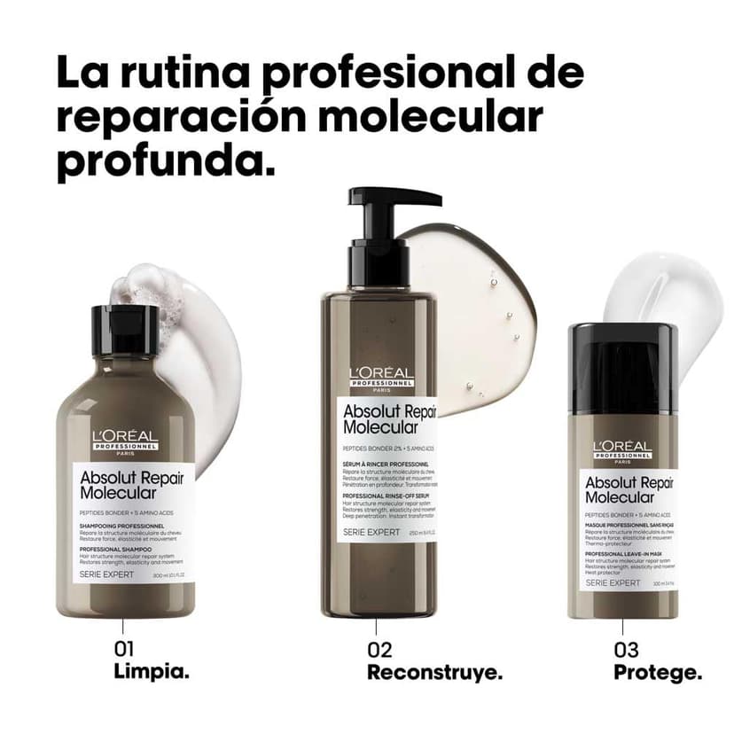 L'OREAL PROFESSIONNEL - Sérum Réparateur à Rincer - Traitement Moléculaire & Instantané - Tous types de Cheveux Abîmés - Restaure la Force - Formule Brevetée - Absolut Repair Molecular - 250ml - 6