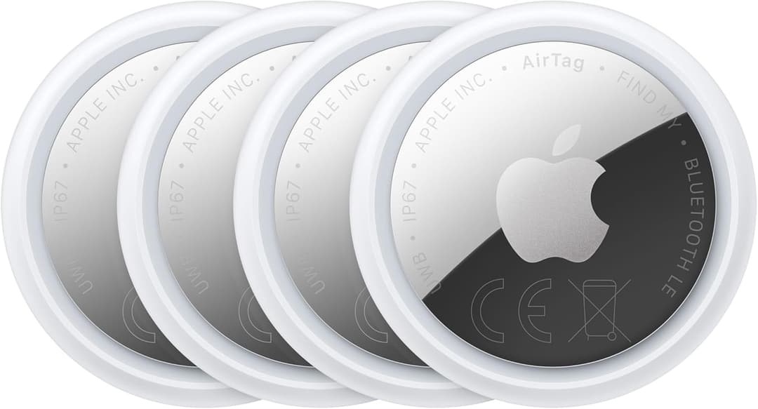 Apple AirTag 4 pack (2nd generation): Tracker for Keychain, Wallet and More; Locator with Sound; Simple One-Tap Setup with iPhone or iPad; Key Finder with up to 1.5x Precision Finding Range