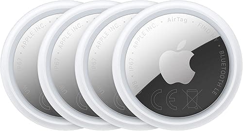 Apple AirTag 4 pack (2nd generation): Tracker for Keychain, Wallet and More; Locator with Sound; Simple One-Tap Setup with iPhone or iPad; Key Finder with up to 1.5x Precision Finding Range