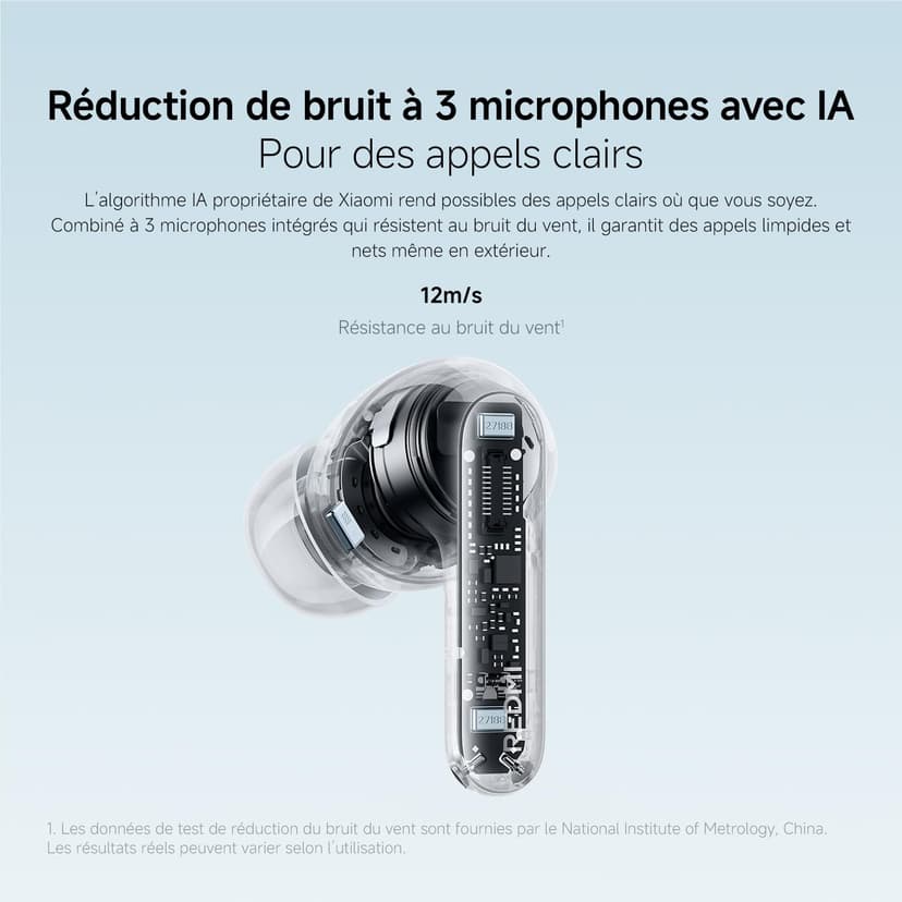 XIAOMI REDMI Buds 8 Pro, True Wireless Bluetooth Earbuds in-ear, 55dB Active Noise Cancelling, Triple driver, Hi-Res HiFi Sound, Dolby Audio, 33h+ Battery Life, Bluetooth 5.4, IP54, Glacier Blue - 2