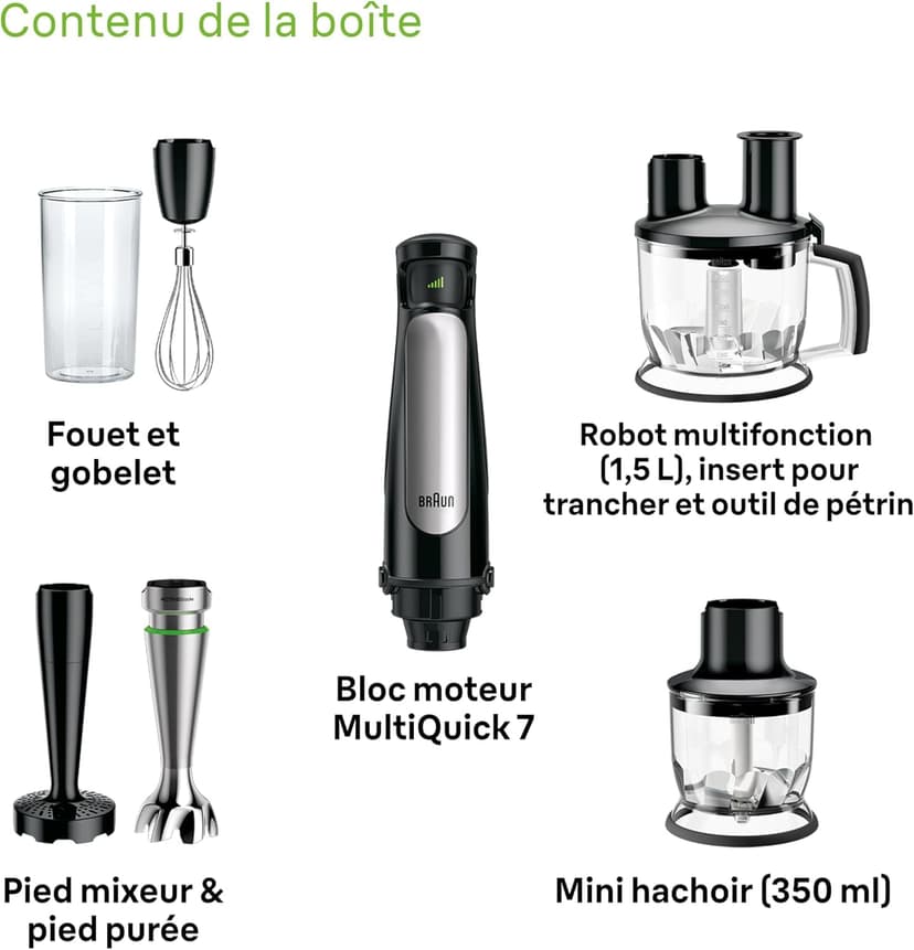 Braun 0X22111291 MQ 7087X Immersion Blender, Plastic, 1.2 liters, Black, Stainless Steel - 8