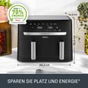 Tefal Dual Fryer without oil, 8.3 L capacity, 2 drawers of 5.2 L and 3.1 L, 7 automatic programs, digital screen, air fryer EY901810 - 8