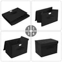 DIMJ Lot de 4 boîtes de rangement pliables avec couvercles, bacs de rangement pliables avec poignée, panier de rangement en tissu pour vêtements, jouets, livres - 8