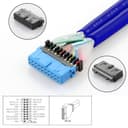 ChenYang USB Front Panel Header 9/10Pin & 19/20Pin to 2 USB 2.0 & 2 USB 3.0 Female Chassis Back Panel Port Extension Cable 0.5M with 12cm PCI-E Slot Bracket - 5