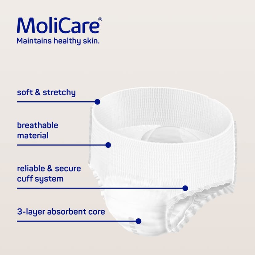 MoliCare Premium Mobile 10 Drops | Disposable Incontinence Pants: for Women and Men with Incontinence | Size XL | 51-67 inches | 4 Packs of 14 Pairs (56 Pieces) - 6