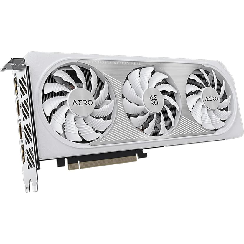 Gigabyte NVIDIA GeForce RTX 4060 AERO OC Graphics Card - 8GB GDDR6, 128-bit, PCI-E 4.0, 2550MHz Core Clock, 2x DP 1.4, 2x HDMI 2.1a, NVIDIA DLSS 3 - GV-N4060AERO OC-8GD - 2