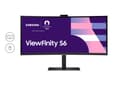 Samsung Ecran PC ViewFinity S65VC, 34" 100Hz - Dalle VA Incurvée 1000R, Résolution WQHD : 3440 x 1440 , 5ms, 3000:1, Adaptative Picture, Auto Source Switch+, KVM Switch,Pied Ajustable, Display port - 2
