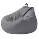 Highdi Large Bean Bag Without Fillings - Cotton Linen Durable & Comfortable, Grey Storage Bean Bag Chair for Living Room/Bedroom/Gaming Room, Perfect for Adults & Teens, Childrens - 1
