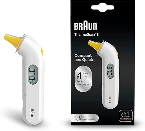 Ear thermometer Braun ThermoScan 3 (professional precision; acoustic fever indicator; safe, hygienic, for the whole family; newborn) IRT3030 White