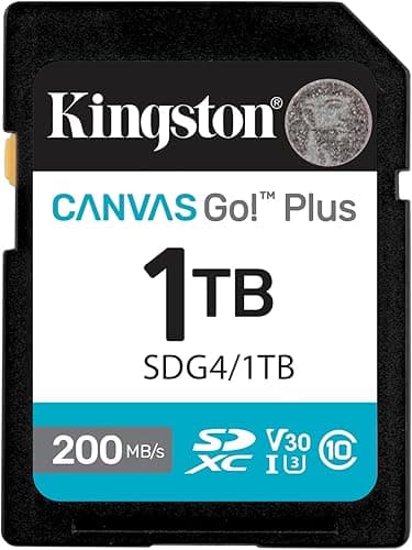 Kingston Canvas Go Plus SDXC Memory Card Gen4 200MB/s C10 UHS-I U3 V30 1TB-SDG4/1TB