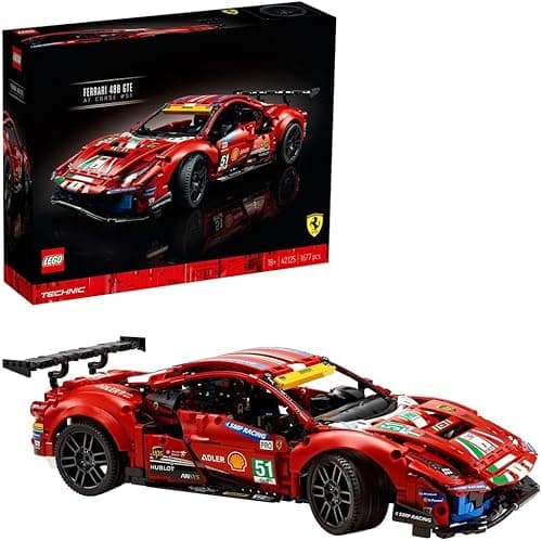 LEGO 42125 Technic Ferrari 488 GTE “AF Corse #51” Super Sports Car Exclusive Collectible Model, Collectors Set for Adults