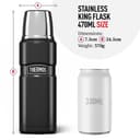 Thermos Stainless King 470ml Multi-Purpose Thermos Flask - Original-Style Flask can be used as Travel Mug or Insulated Water Bottle for Daily Commute & Weekend Adventures – Matt Black - 6