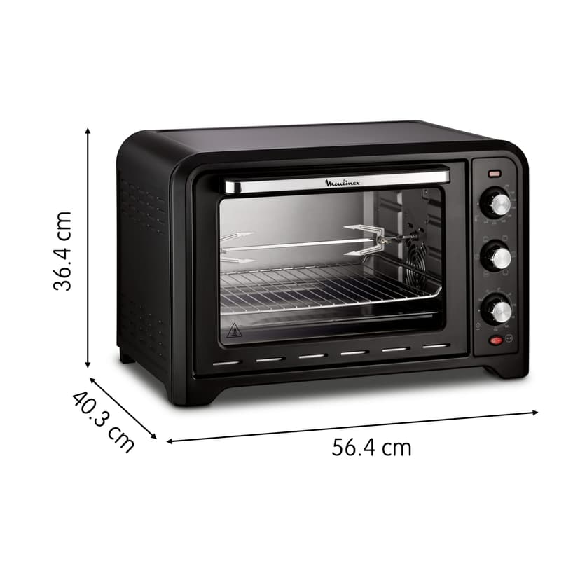 Moulinex Four électrique 39 L, 7 modes de cuisson, Chaleur tournante, Thermostat réglable jusqu’à 240° C, Tournebroche, Minuteur 120 min, Grille réversible, Optimo noir OX485810 - 8
