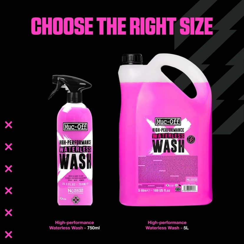 Muc-Off Nettoyant Vélo à Sec - 750 ml - Nettoyant pour Vélo en Spray Haute Performance sans Rinçage - Nettoie et Lustre - Convient à Tous Types de Vélos, Pink - 7