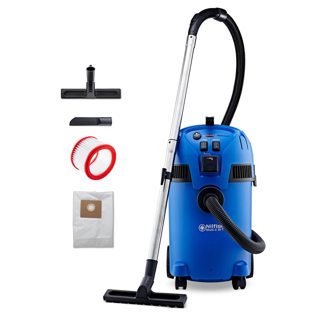Nilfisk Multi II 30L T Aspirateur Eau et Poussière avec Prise Électrique pour la Maison, Jardin et Voiture (1400 W)