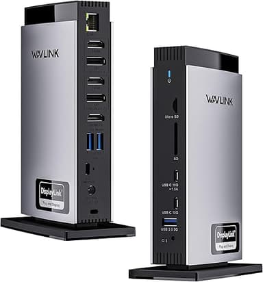 WAVLINK Displaylink Laptop Docking Station with 3 HDMI, U…