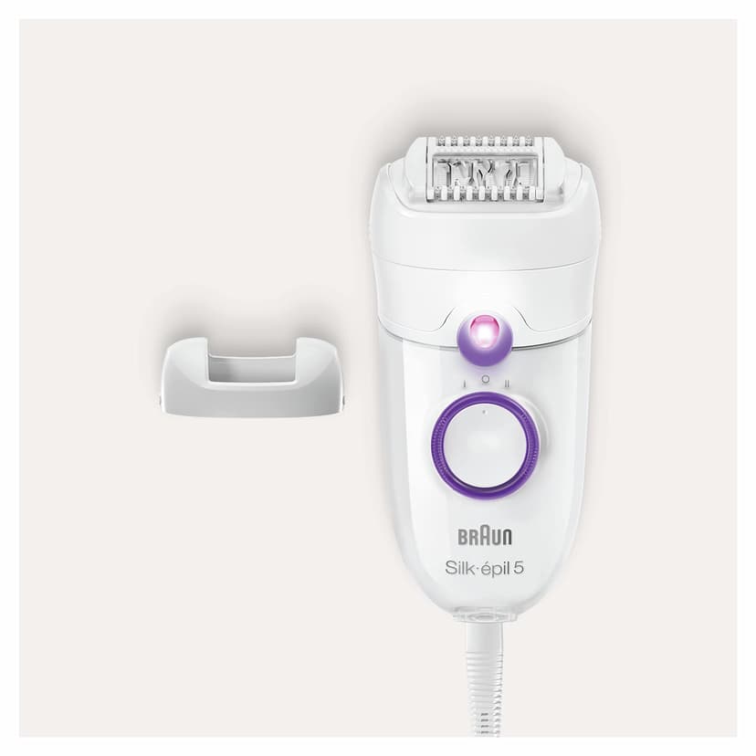 Braun Silk-épil 5 Women's Electric Epilator for Difficult Contours with Speed Setting, Comfortable Epilation, Gift Idea, 5-505 White and Purple - 4