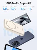 UGREEN 10000mAh Power Bank Wireless PD 20W Charging Raida, USB C Portail Magnaco, External Battery Compatible with iPhone 16/15/14 Series, Galaxy, Xiaomi, iPad, LG, Google, White - 4