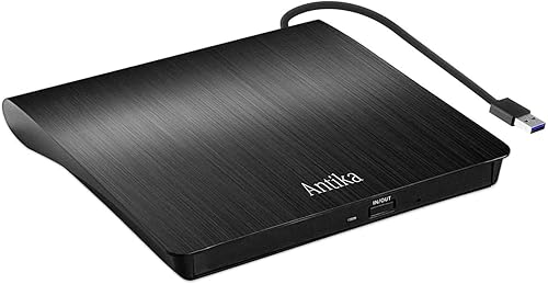 Antika External CD Drive USB 3.0 Portable Slim External D…