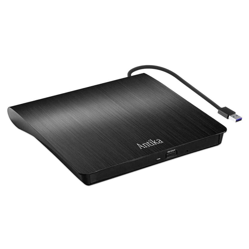 Lecteur CD DVD Externe,Antika USB 3.0 Portable Graveur et Lecteur de CD-RW/DVD-RW Portable Compatible avec Ordinateurs Windows XP/7/8/10 Mac, MacBook Air/Pro - 1