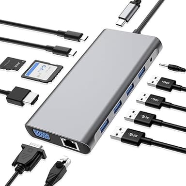 SZPACMATE USB C HUB - 12 in 1 Docking Station with 4K HDM…
